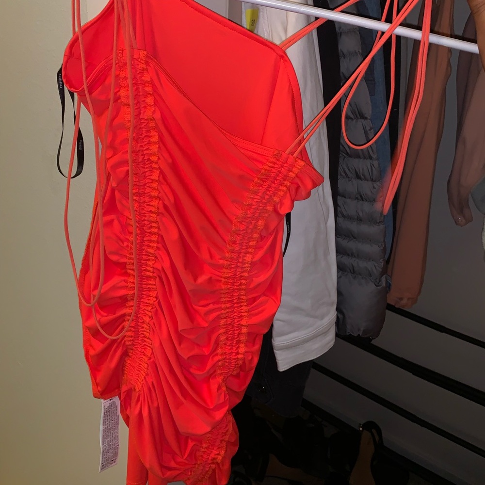 Bright orange dress